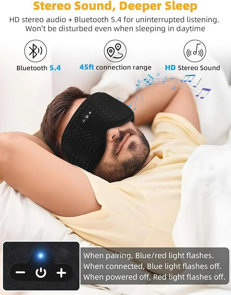 Sleep Eye Mask With Bluetooth Headphones And Microphone